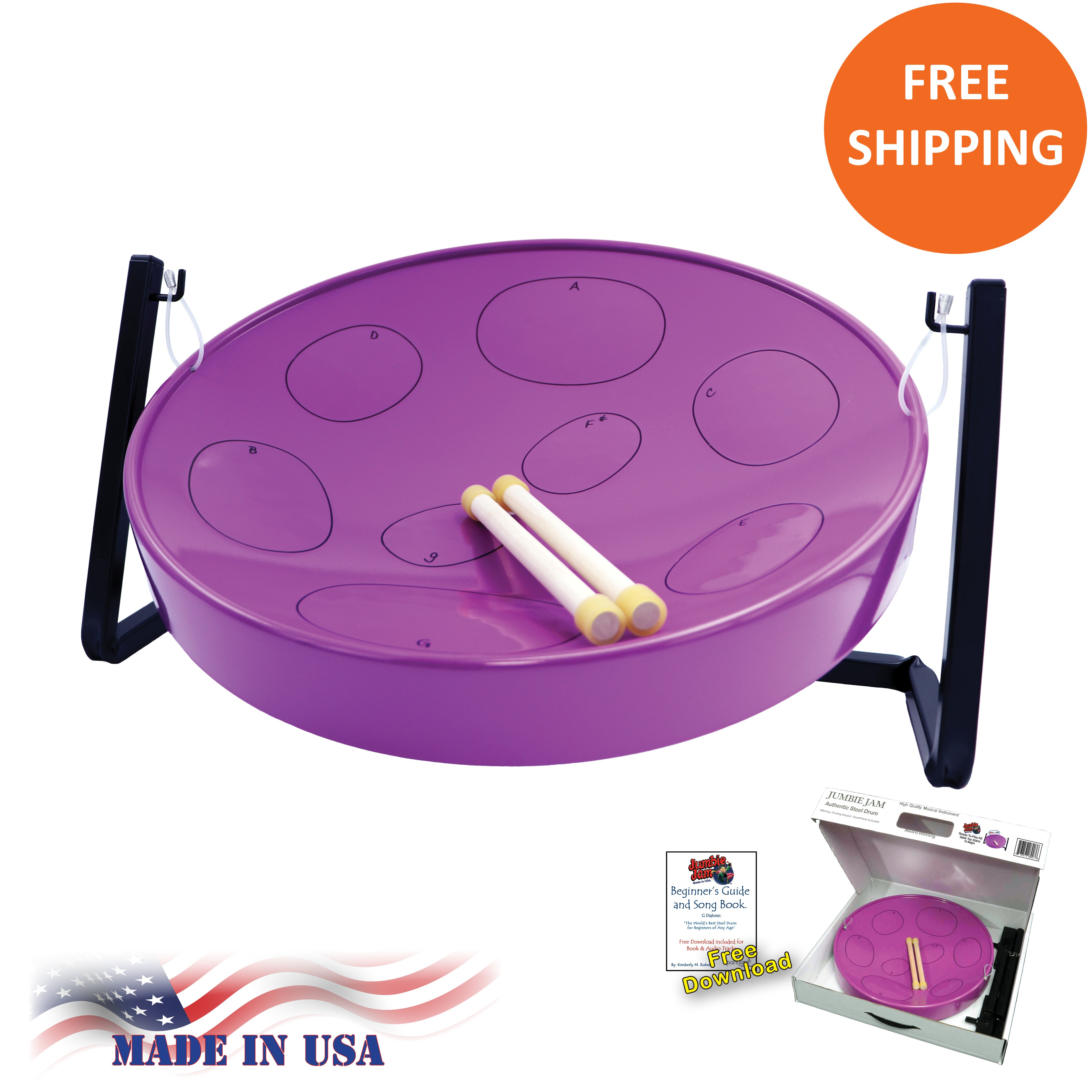 Panyard Jumbie Jam Steel Drum with Tabletop Stand - Silver