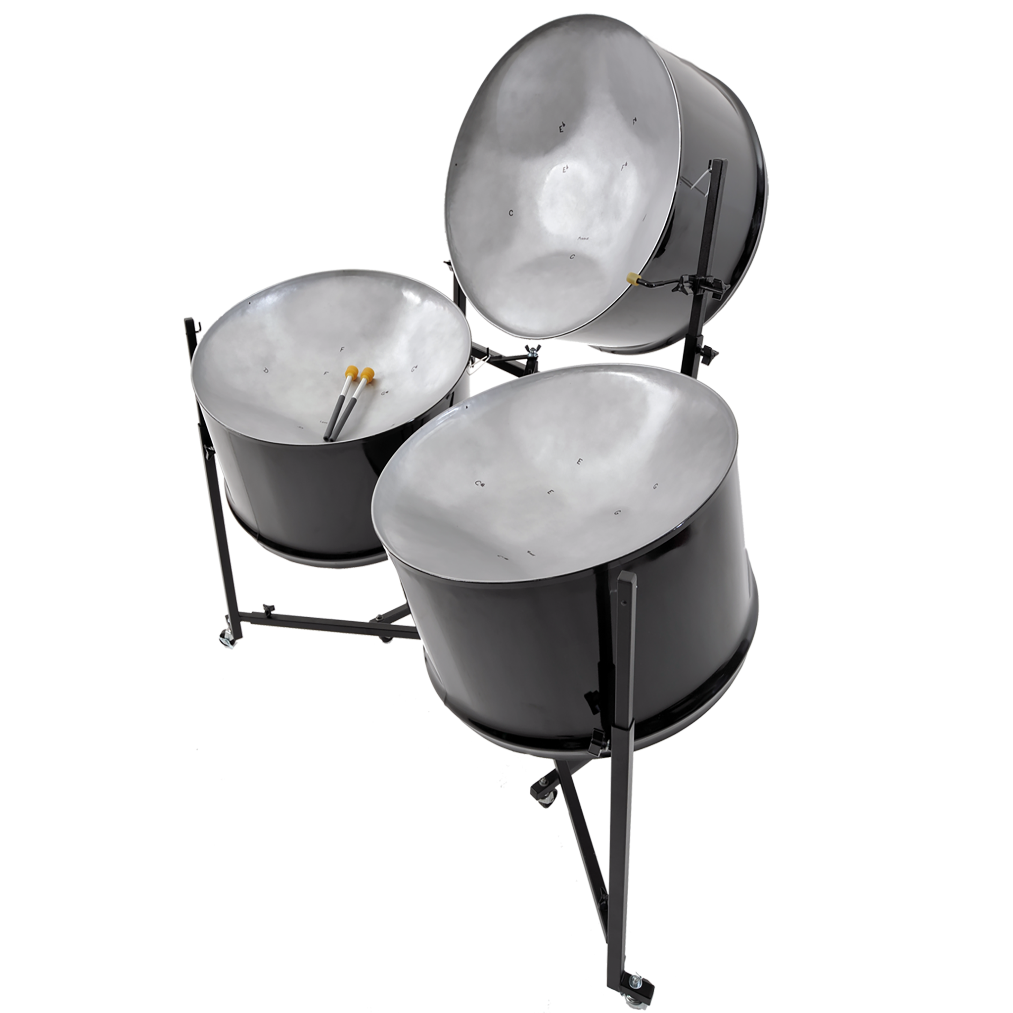 Percussion Plus Import Series triple cello steel pans - painted finish